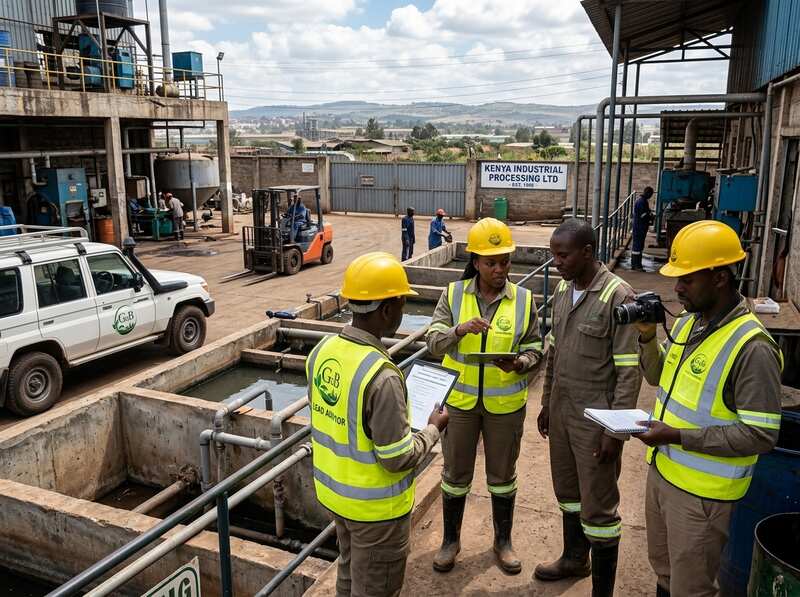 G&B Environmental Consultancy carrying out an environmental audit at an industrial site in Kenya
