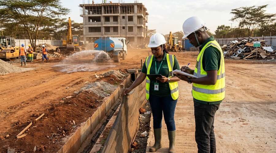 Site environmental monitoring by G&B Environmental Consultancy during an audit of an operating facility in Kenya
